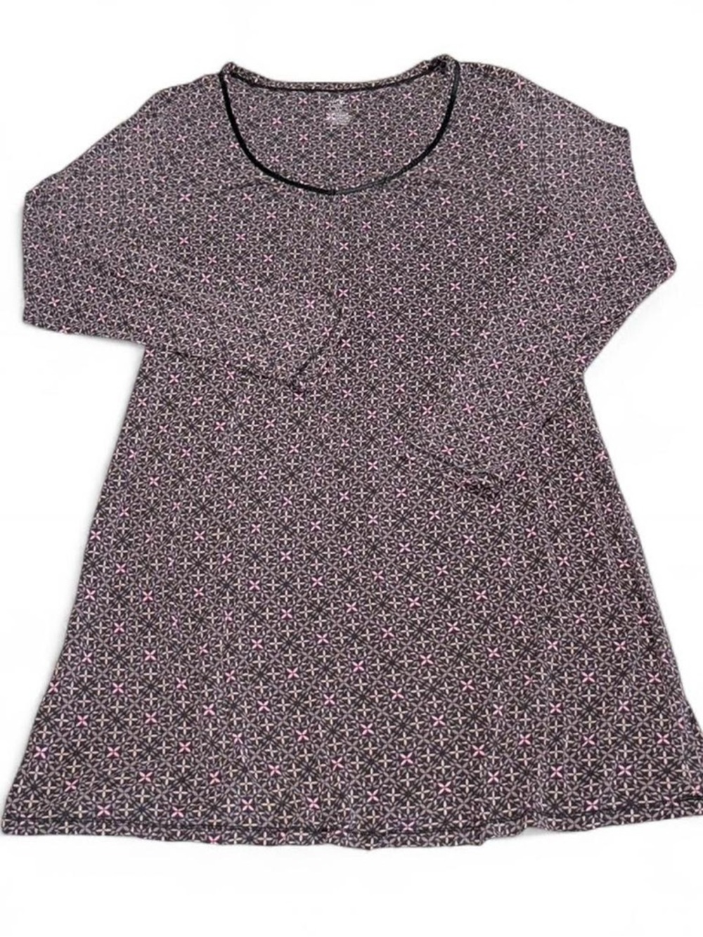 Apt. 9 Black Mini Dress with Pink Geometric Print